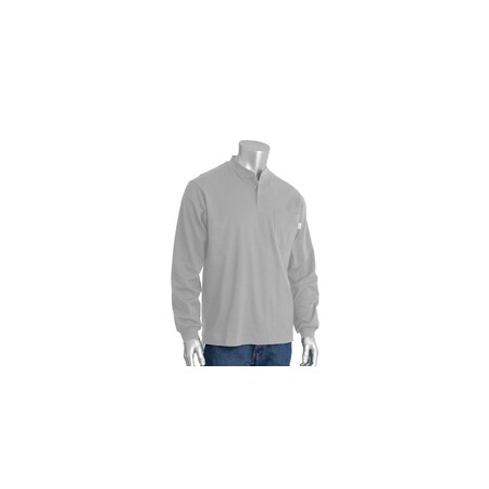 Pip AR/FR LONG SLEEVE HENLEY, 11 CAL 6.5 OZ INTERLOCK COTTON, PK 40 385-FRHN-(OR)-L